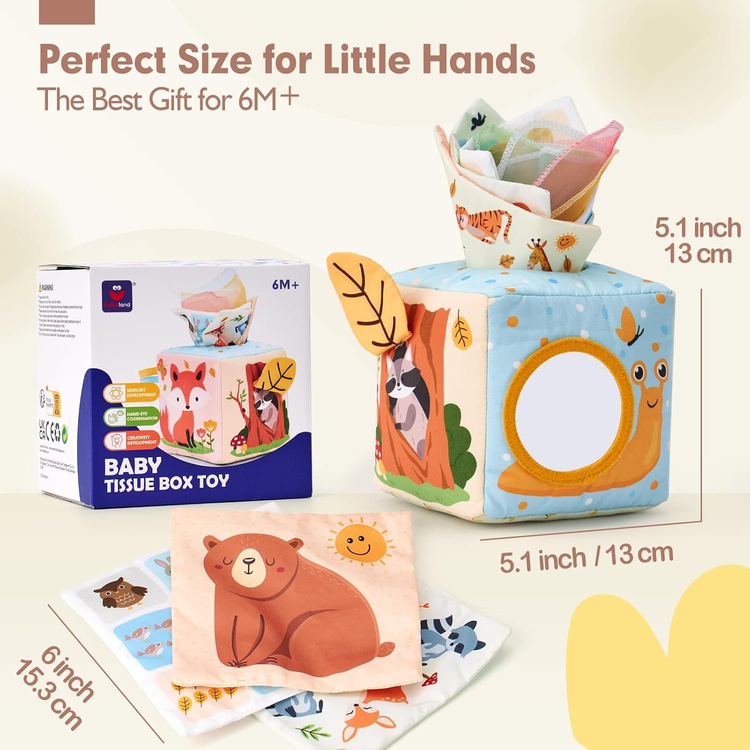 hahaland Baby Tissue Box Toy - Baby Toys 6-12 Months Montessori Toys for 6 Month Old Must Haves - Babies Boy Girl Gifts 6 7 8 9 10 12 Month Old Sensory Pulling Play Scarf Toys 1 Year Old Birthday Gift - Image 8
