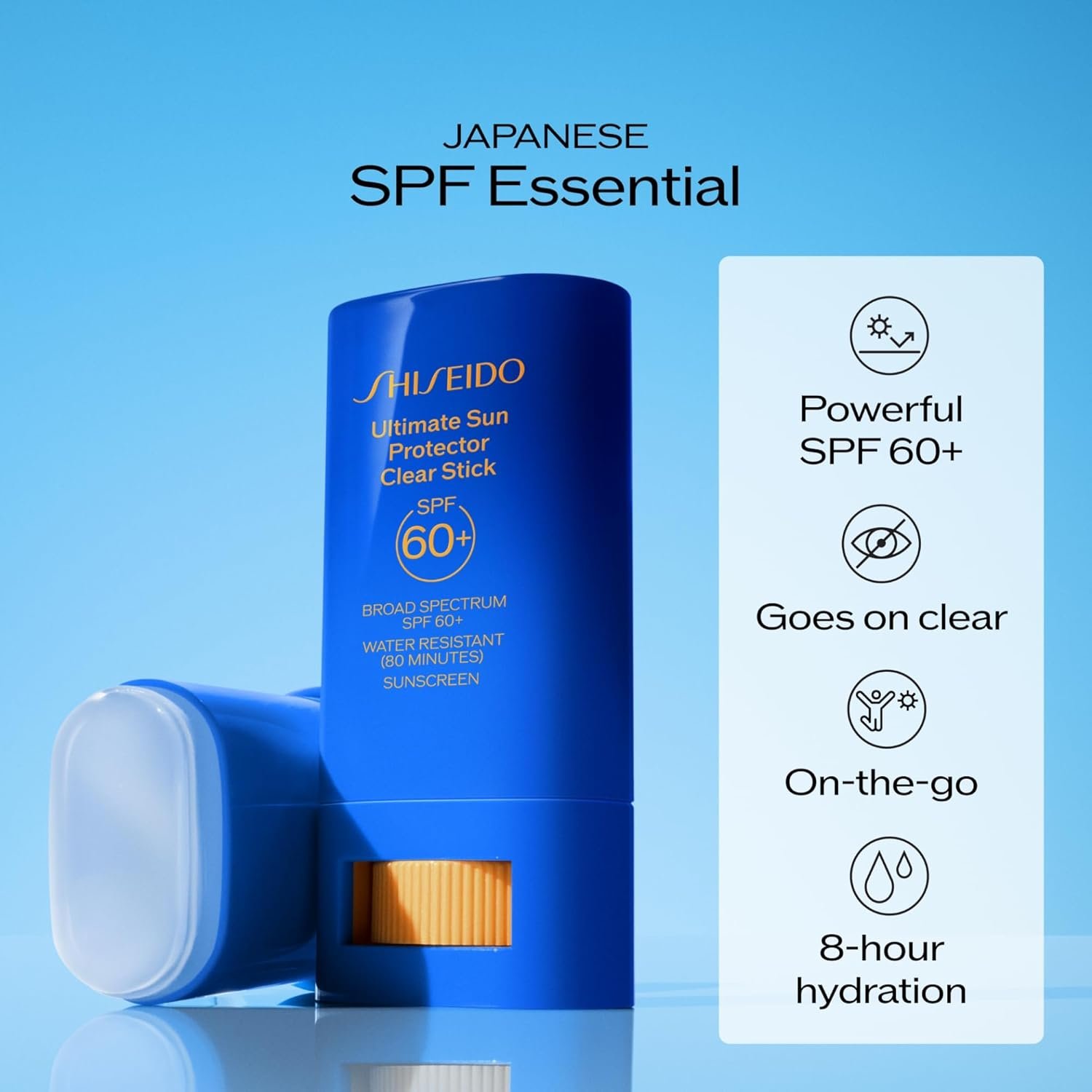 Shiseido Clear Sunscreen Stick - Invisible Broad-Spectrum Face Sunscreen - Wear Under & Over Makeup - Lightweight Formula - All Skin Types - Image 3