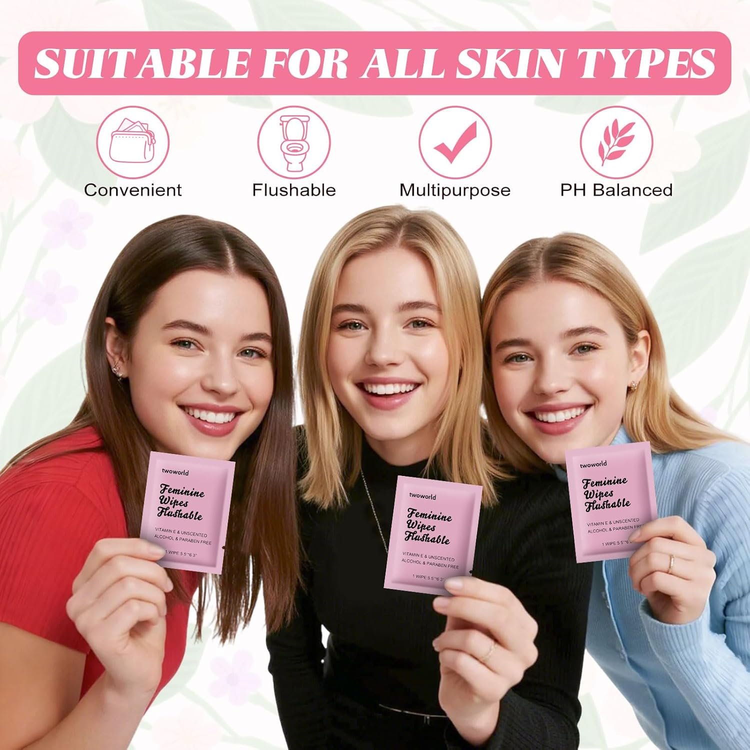 Feminine Wipes Individually Wrapped, Flushable Wipes Travel,Feminine Care Vaginal Wipes for Adult,Women, Girl and Homeless (Pack of 50,Unscented) - Image 4