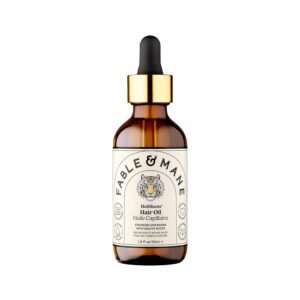 Fable and Mane Hair Oil – HoliRoots Strengthening Serum for Damaged, Frizzy Hair with Ashwagandha, Castor Oil & Scalp Treatment – 1.8FL oz