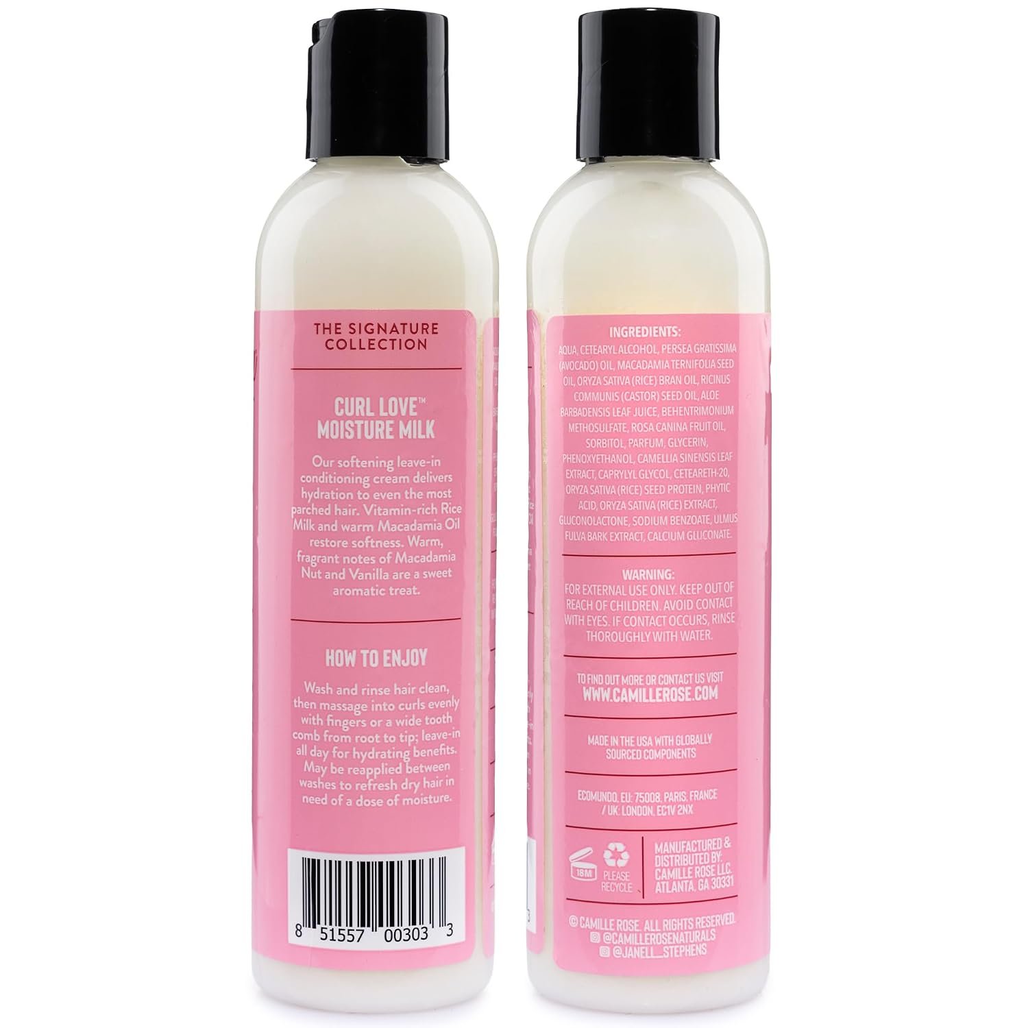 Camille Rose Leave-In Conditioner, Curl Love Moisture Milk – Curly Hair Moisture, Detangler, Frizz Control, 8 Fl Oz - Image 2