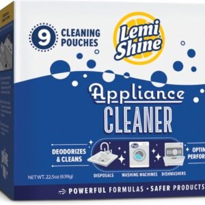 Lemi Shine Appliance Cleaner & Deodorizer – Dishwasher, Washing Machine, and Garbage Disposal Citric Acid Cleaner – 22.5 oz (9 Pack)