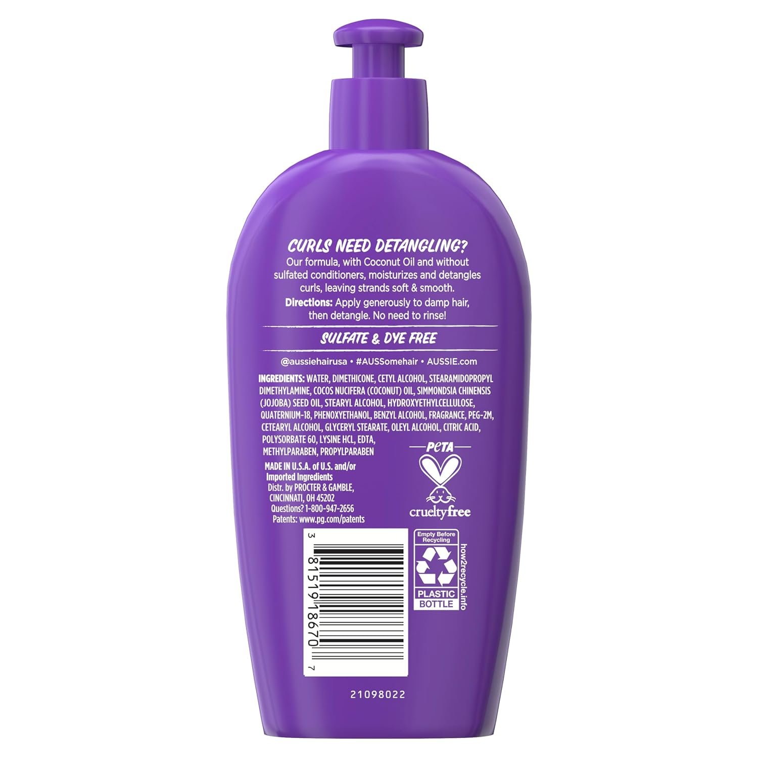 Aussie Miracle Curls with Coconut Oil, Paraben Free Detangling Milk Treatment, 6.7 fl oz - Image 9