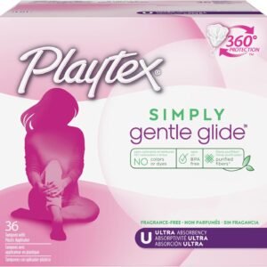Playtex Simply Gentle Glide Tampons, Ultra Absorbency, Fragrance-Free – 36ct