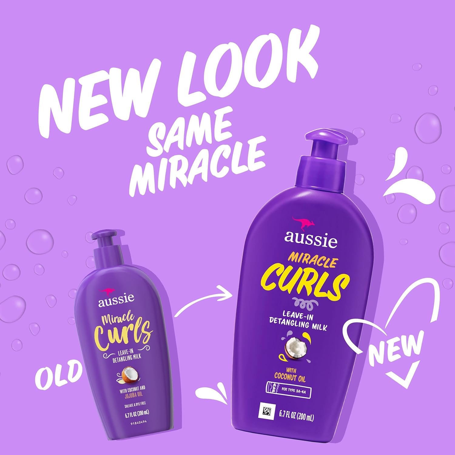 Aussie Miracle Curls with Coconut Oil, Paraben Free Detangling Milk Treatment, 6.7 fl oz - Image 2