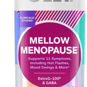 OLLY Mellow Menopause Supplements for Women, Supports Hot Flashes, Vaginal Dryness & Occasional Mood Swings,* Estro-G100®, GABA, Vegan Capsules, 1 Month Supply – 30 Count