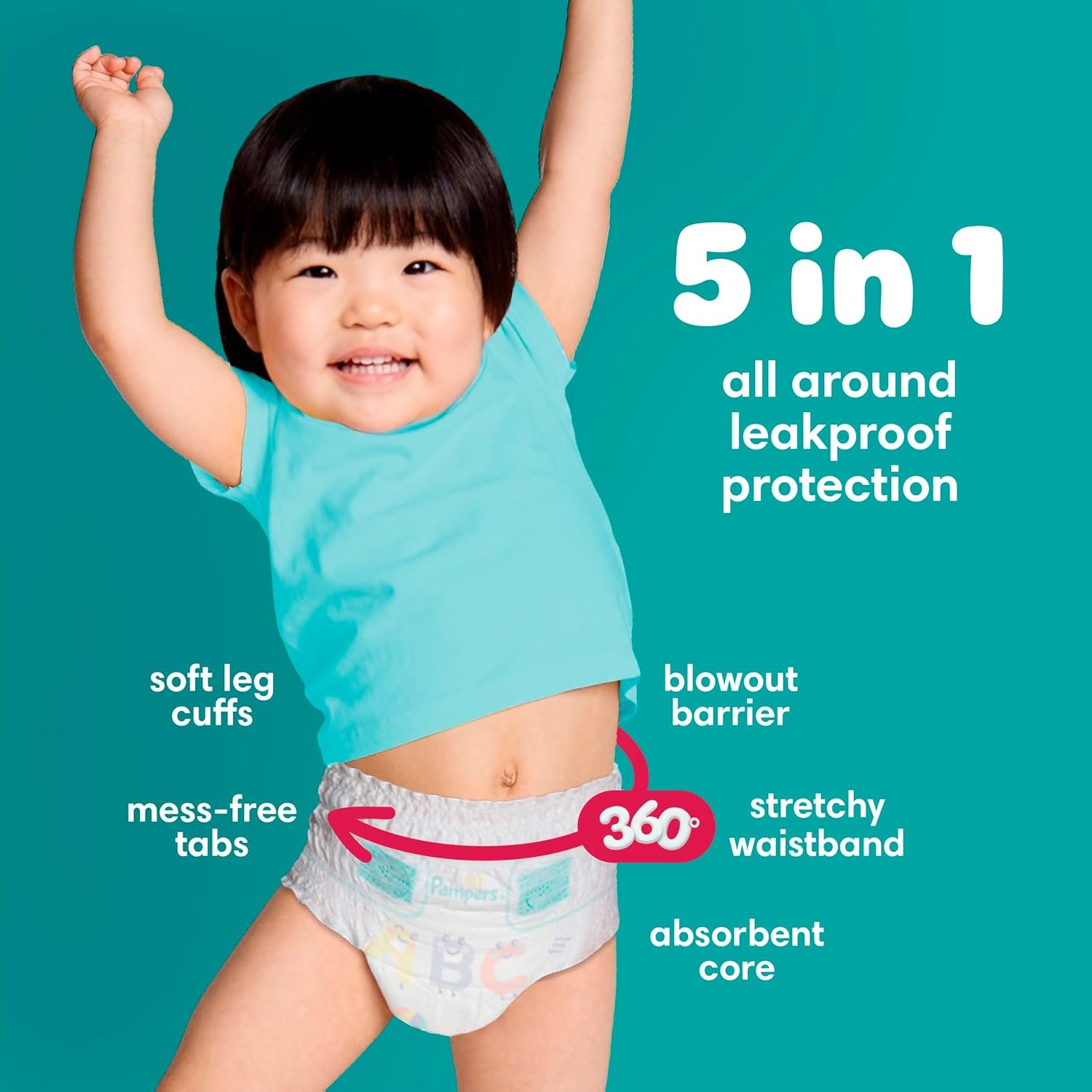 Pampers Diapers - Cruisers 360 - Size 4, 144 Count, Babyproof up to 100% Leakproof Pull-On Diaper - Image 10