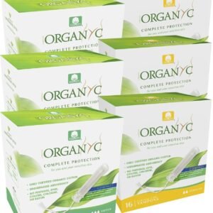Organyc 100% Certified Organic Cotton Tampons, Plant-Based Eco-Applicator, Regular Flow+Super Flow Bundle, 16 Count (Pack of 6 Mixed)