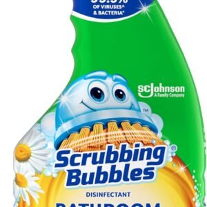 Scrubbing Bubbles Bathroom and Shower Cleaner Disinfectant Spray, Foaming Action Bathroom Grime Fighter, Petal Paradise Scent, 32oz