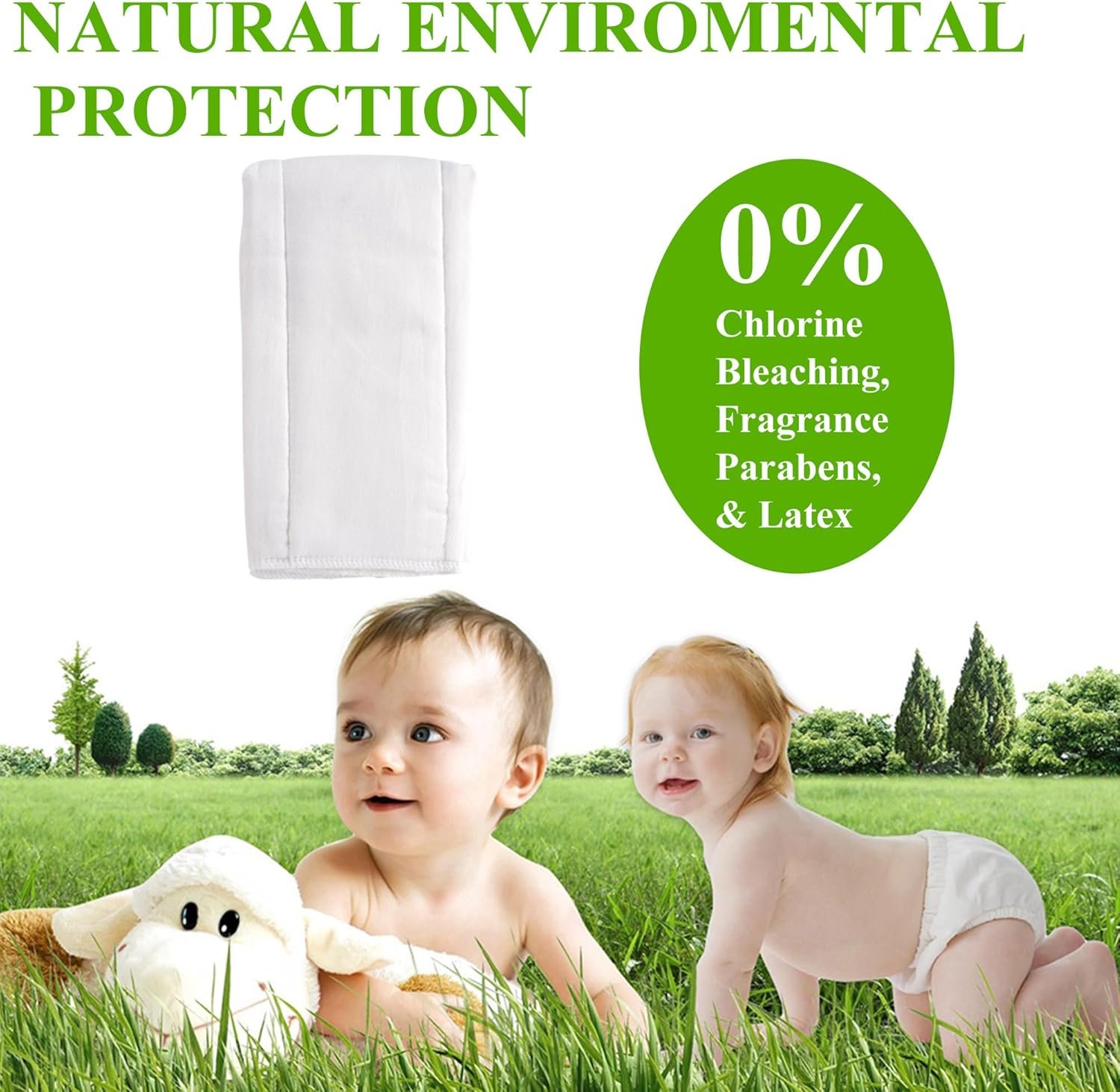 6 Ply Cloth Diapers Burp Cloth, Fasoar Thick Washable Absorbent Cotton Diaper for Babies and Toddlers Multi-Use 6/10/12 Count - Image 2