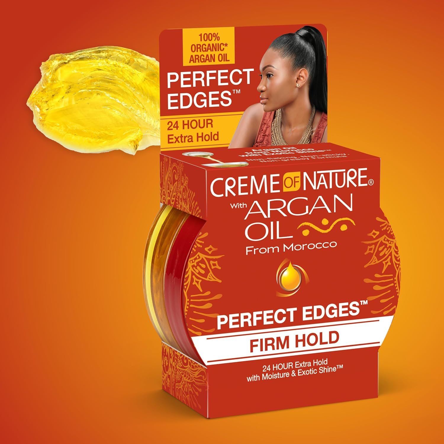 Creme of Nature Perfect Edges™ Firm Hold Edge Control Gel, 24-Hour Hold, Non-Flaking, Frizz Control, Sleek Hair Gel, Argan Oil Edge Styler, 2.25 oz - Image 9