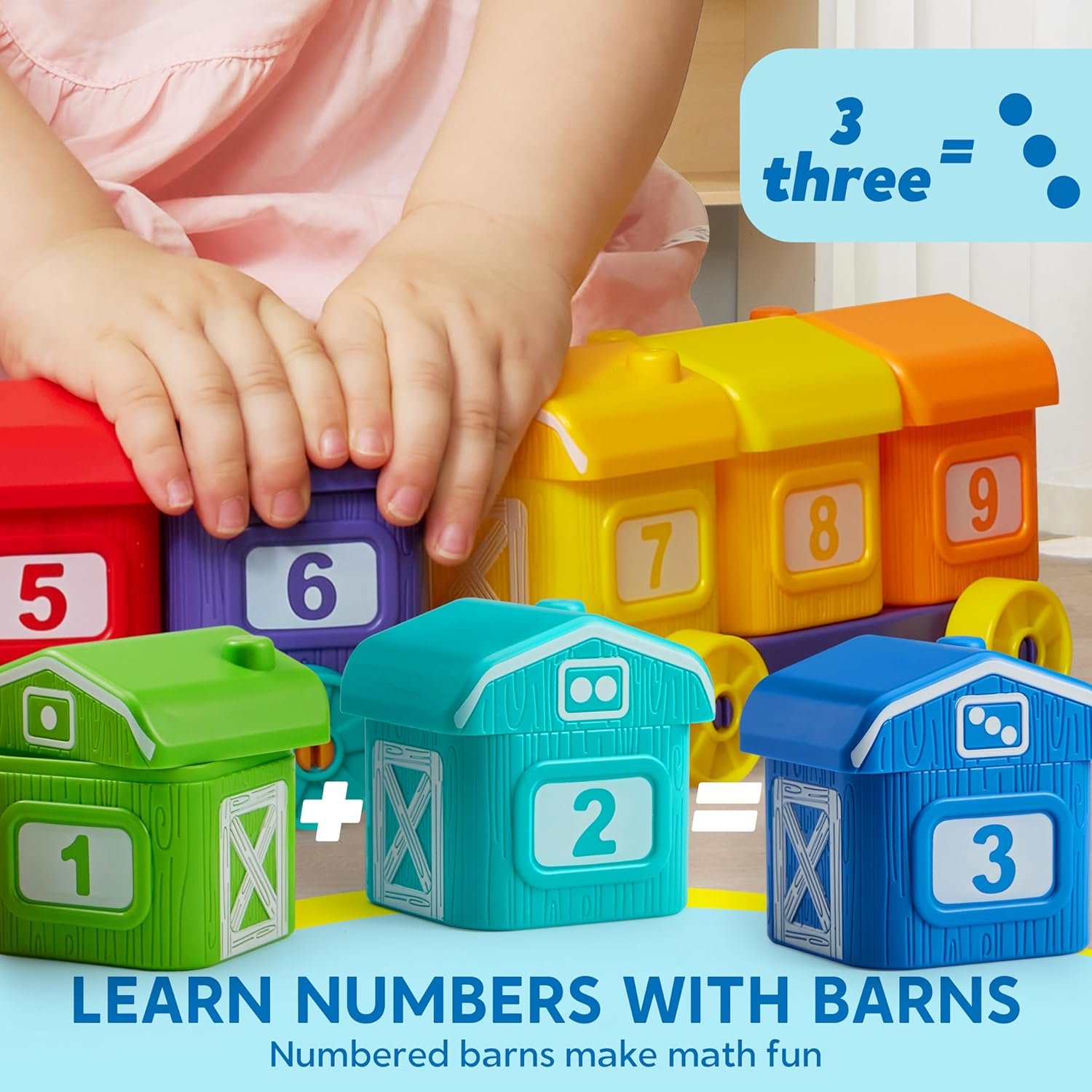 Play-Act Learning Toy for Toddlers 1 2 3 Years Old, Counting, Matching & Sorting Montessori Learning Farm Train Including 9 Farm Animals, Birthday Gift for Baby Boys Girls - Image 3