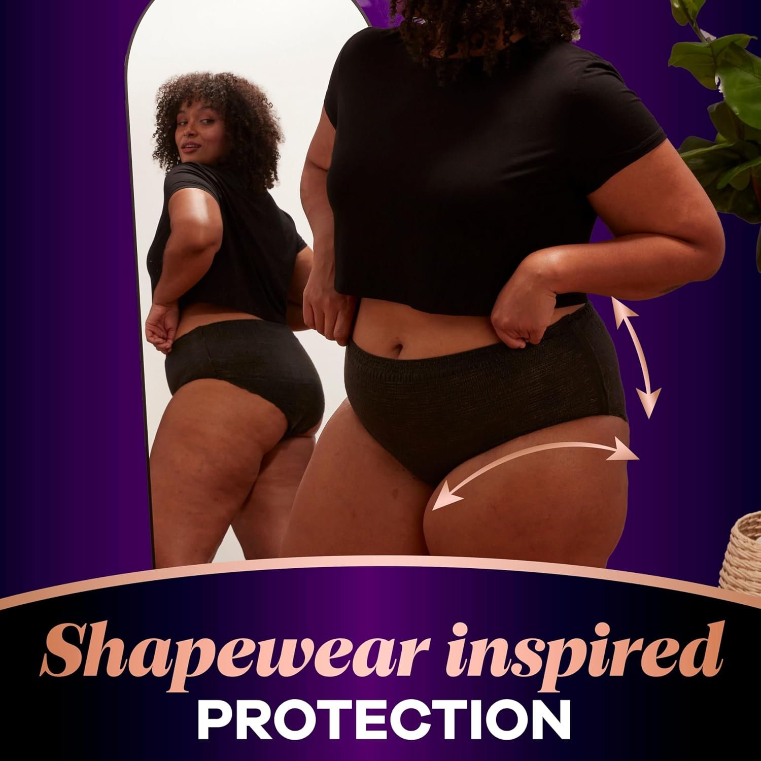 Always Discreet Boutique Incontinence and Postpartum Underwear for Women, Maximum Protection, Small/Medium, Black, 20 Count - Image 7