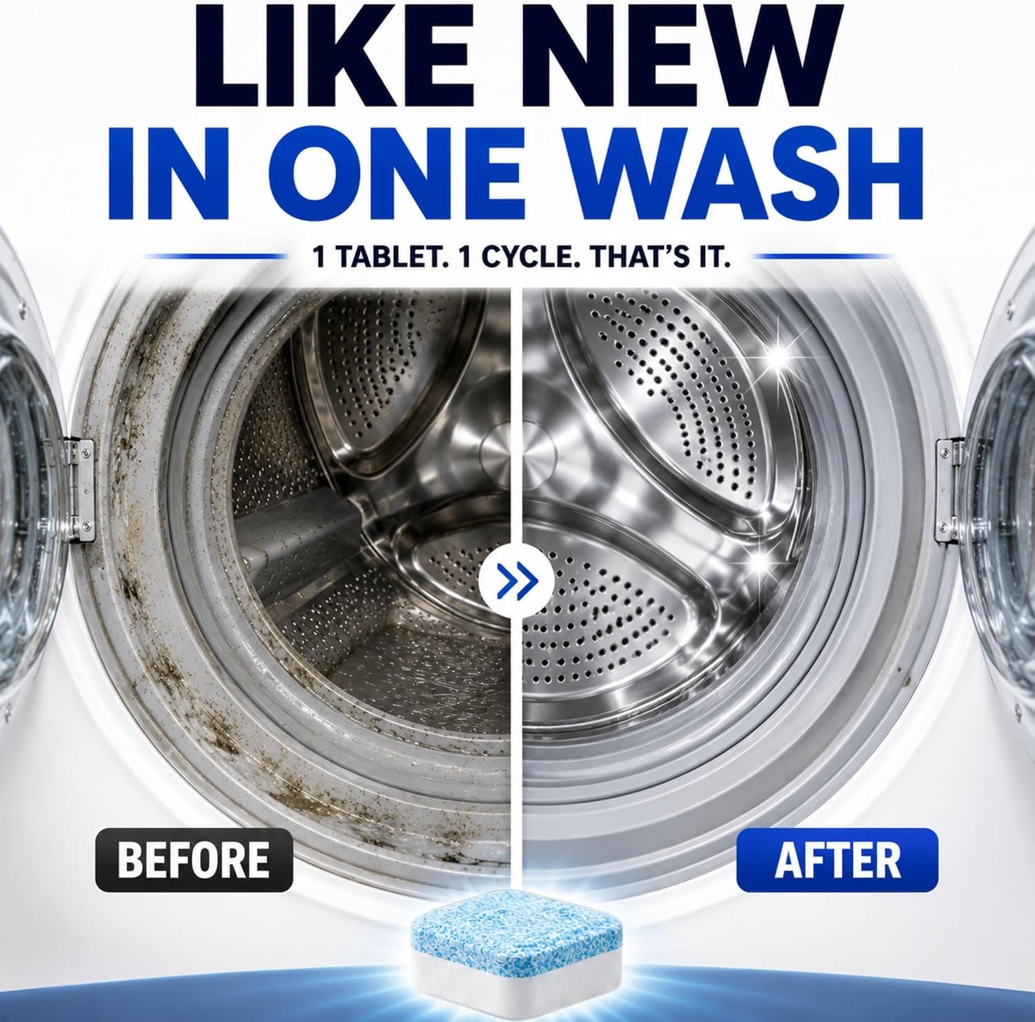 Washing Machine Cleaner Tablets - Penetrating Deep Clean Washer Cleaner Tablets For Front Loader And Top Load HE - Active Formula Tub Descaler Deodorizer - Image 3