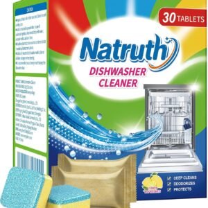 NATRUTH 30 Pack Dishwasher Cleaner Tablets Individually Wrapped,Deep Cleaning, Removes Grease & Limescale, Compatible with All DishWashing Machines
