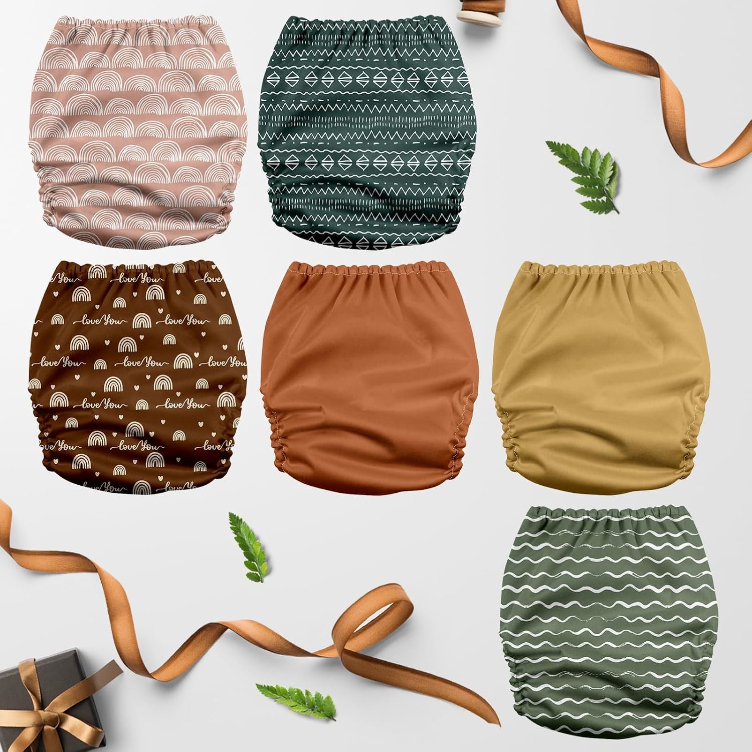 Mama Koala 3.0 Pocket Cloth Diapers for Babies with AWJ Lining, 6 Pack with 6 4-Layer Natural Cloth Diaper Inserts - Reusable and Washable Pocket Diapers (Hope in The Desert) - Image 2