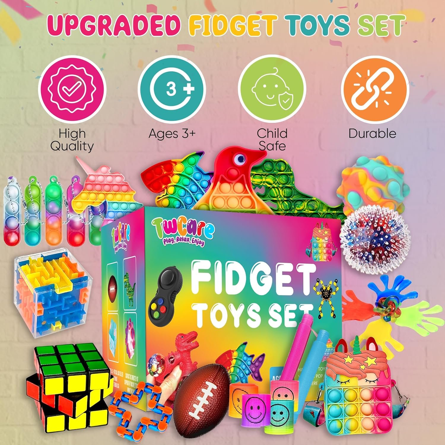 120 Pcs Fidget Toys Pack, Pop Sensory Party Favors Set Gifts for Kids Adults Boy Girl Stocking Stuffers Autistic Bulk Goodie Bag Filler Treasure Box Classroom Prizes School - Image 6