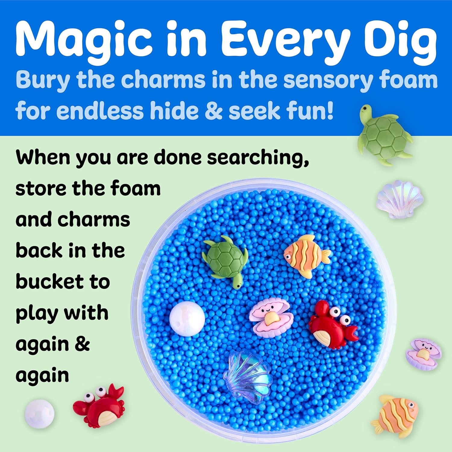 Creativity for Kids Sensory Surprise Ocean Kit | Crunchy Sensory Foam Toy for Kids | Dig, Squish & Discover Hidden Ocean Surprises | Mess-Free, Screen-Free Play (Ages 4+) - Image 5