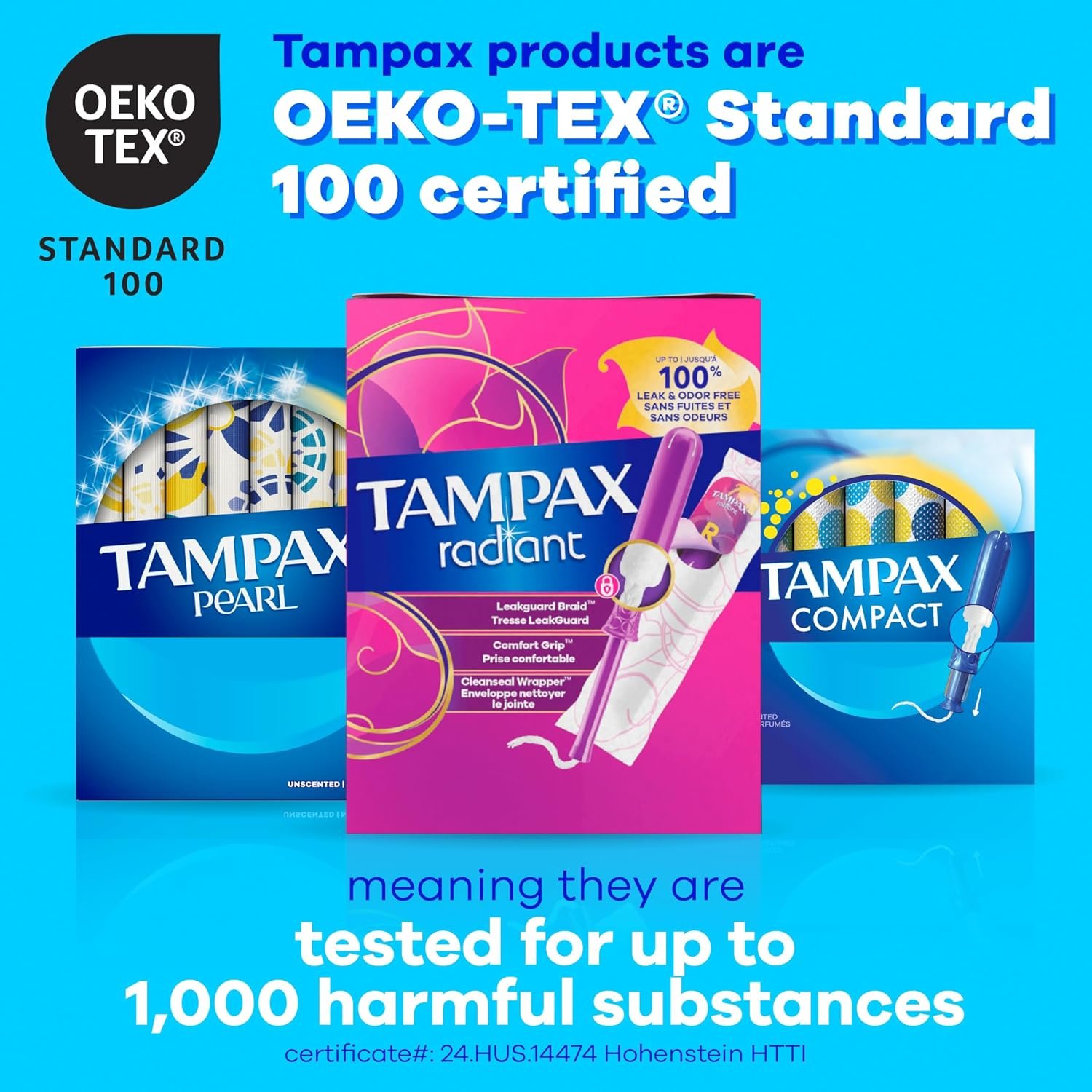 Tampax Pearl Tampons for Women Multipack, with LeakGuard Braid, Regular/Super Absorbency, Unscented, 34 Count - Image 8