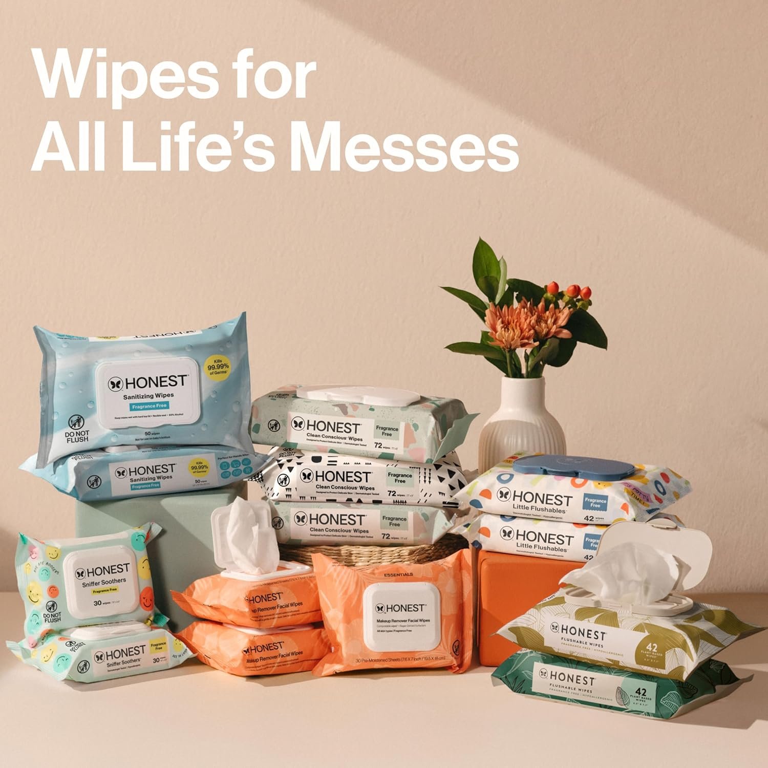 The Honest Company Hypoallergenic Multi-Use Baby Wipes for Sensitive Skin, Rose Blossom, 288 Count - Image 9