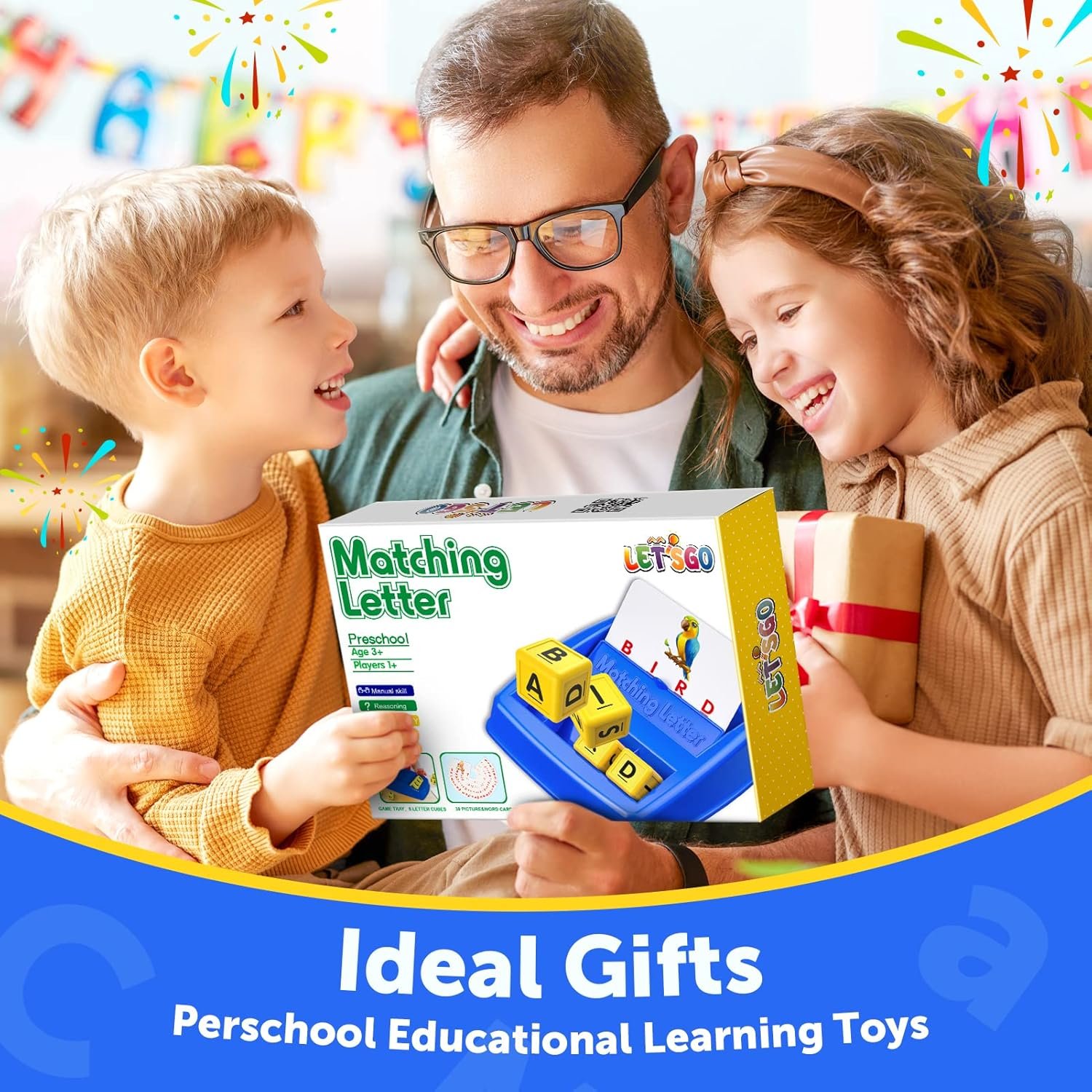 Learning Games for Kids Ages 3-8, Matching Letter Game for Kids Toys Ages 3-8 Educational Toys for 3-8 Year Olds Boys Girls Birthday Party Easter Gifts for 3-8 Year Olds Boys Girls Blue - Image 7