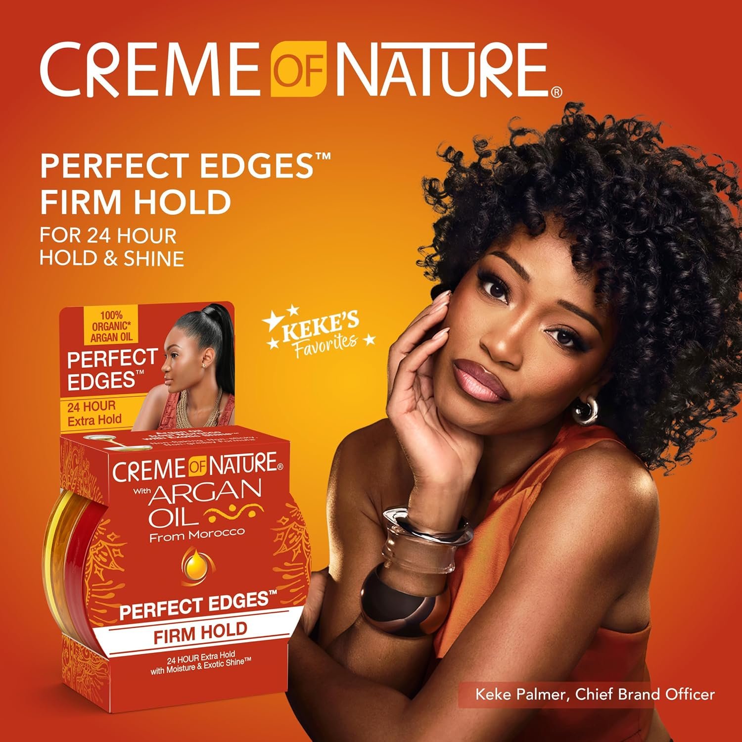 Creme of Nature Perfect Edges™ Firm Hold Edge Control Gel, 24-Hour Hold, Non-Flaking, Frizz Control, Sleek Hair Gel, Argan Oil Edge Styler, 2.25 oz - Image 3