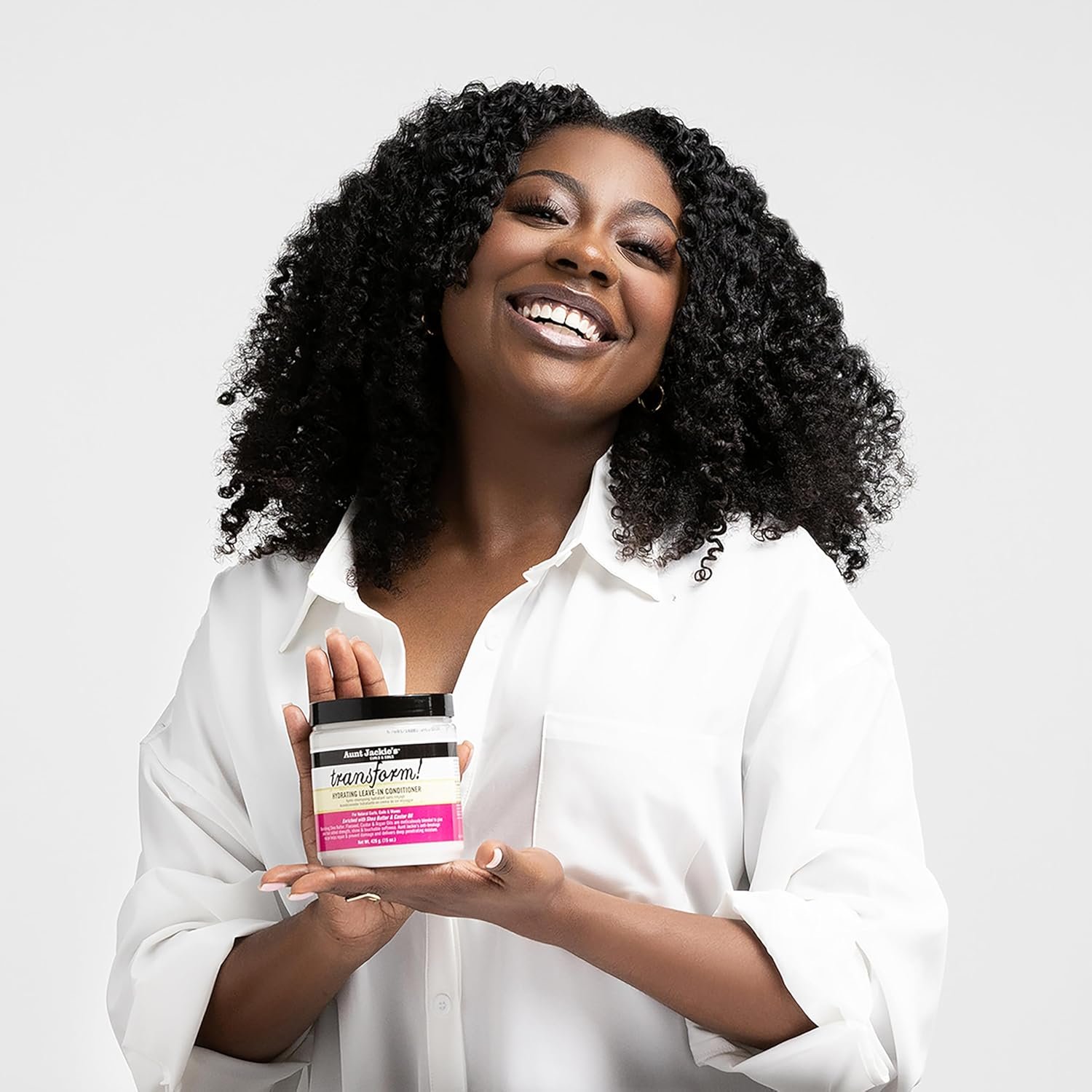 Aunt Jackie's Curls and Coils Transform Hydrating Leave-In Creme Conditioner for All Hair Types and Textures, 15 oz - Image 5