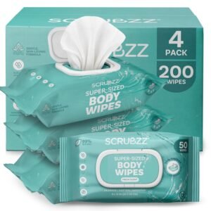Adult Wipes for Elderly, Extra Large 8” x 12” – Thicker, Premium & Extra Moist No Rinse Whole Body Bathing & Incontinence Wipes – For Men and Women, Bed Bathing & Daily Hygiene – 200 Count