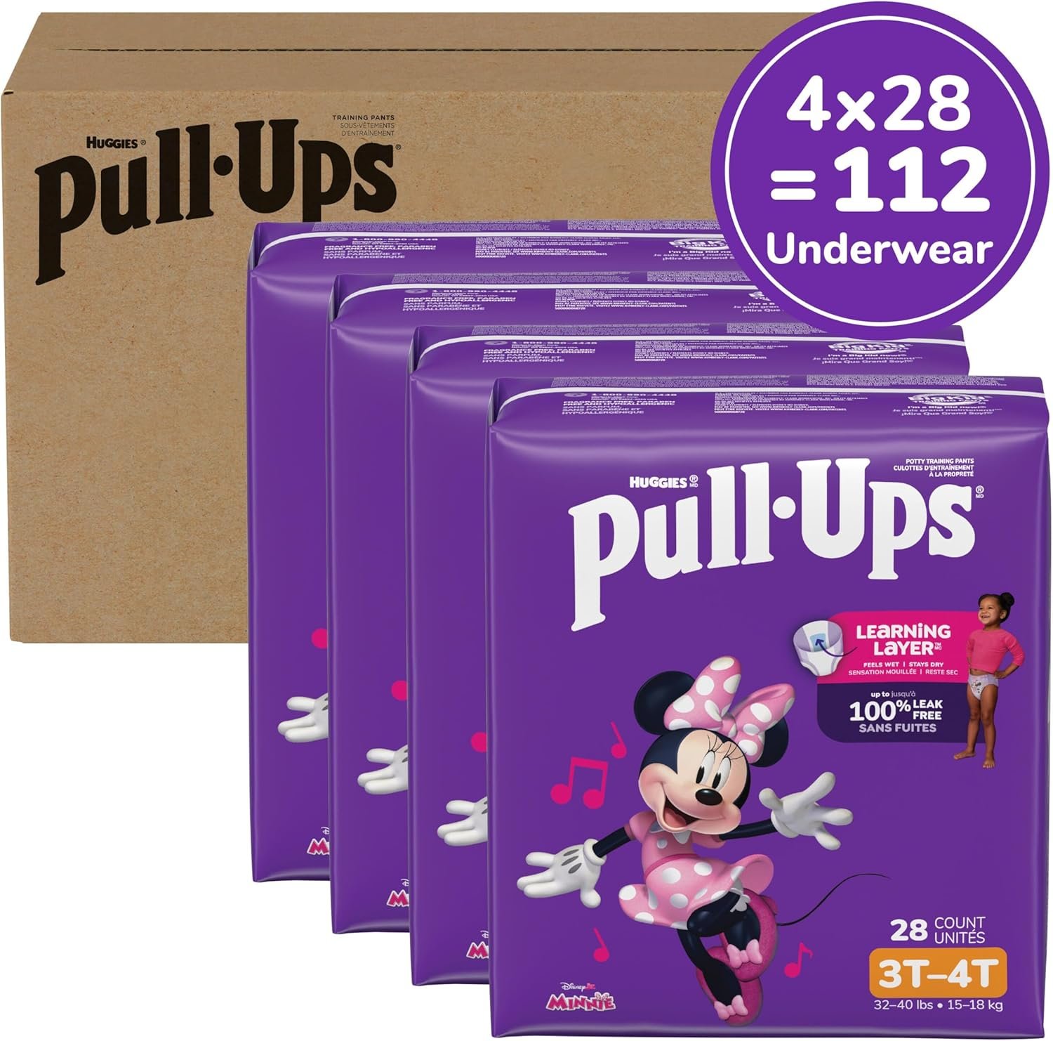 Pull-Ups Girls' Potty Training Pants, Size 3T-4T Training Underwear (32-40 lbs), 112 Count - Image 2
