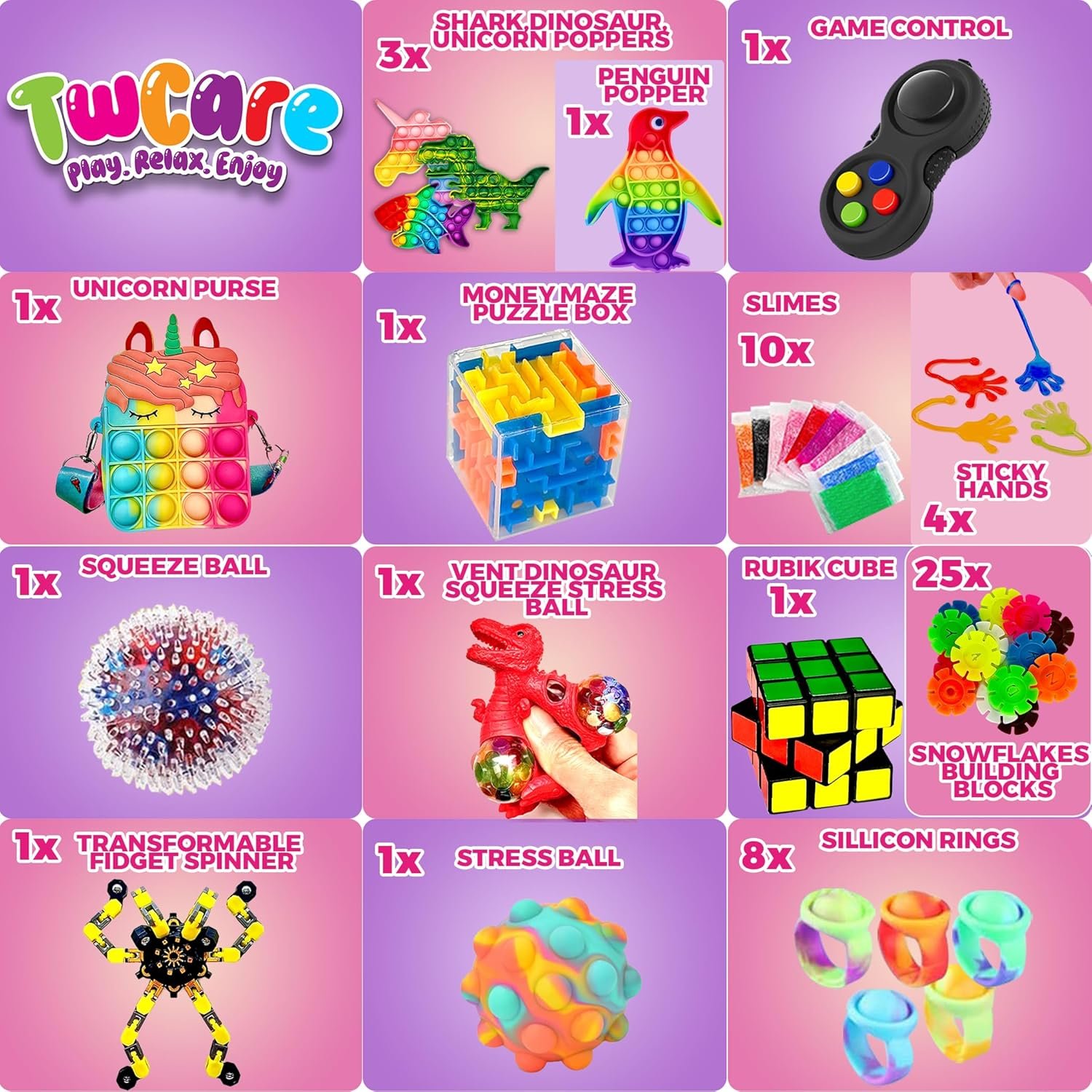 120 Pcs Fidget Toys Pack, Pop Sensory Party Favors Set Gifts for Kids Adults Boy Girl Stocking Stuffers Autistic Bulk Goodie Bag Filler Treasure Box Classroom Prizes School - Image 4