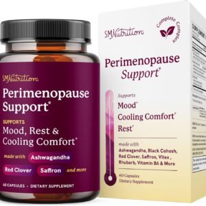 Perimenopause Support for Women Supplement | Hormone Balance, Mood, Sleep, Cycle Regularity & Cooling Support | Black Cohosh, Vitex, Saffron | Peri Menopause Supplements for Women | Non-GMO | 60 Ct