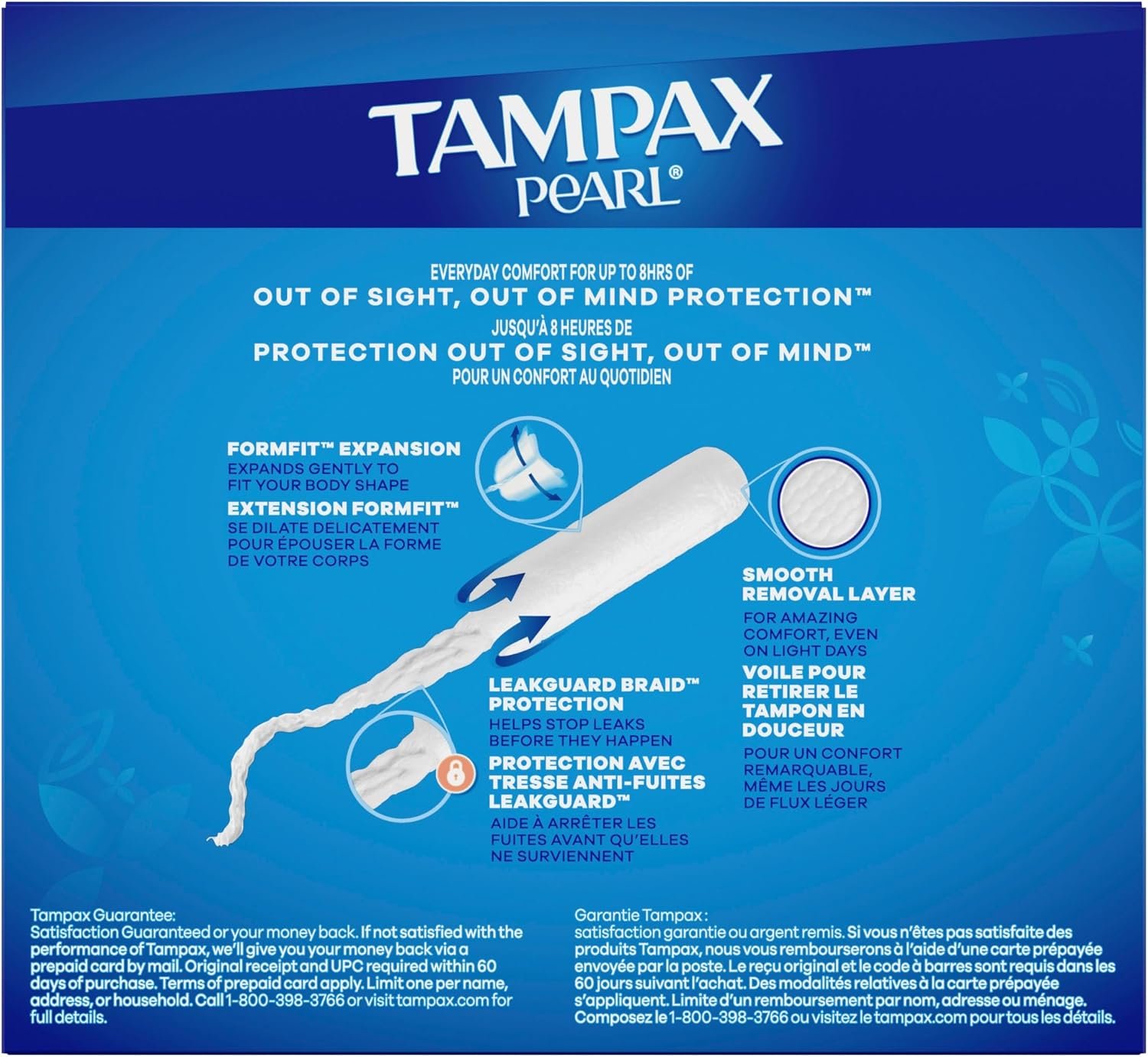 Tampax Pearl Tampons for Women Multipack, with LeakGuard Braid, Regular/Super Absorbency, Unscented, 34 Count - Image 10