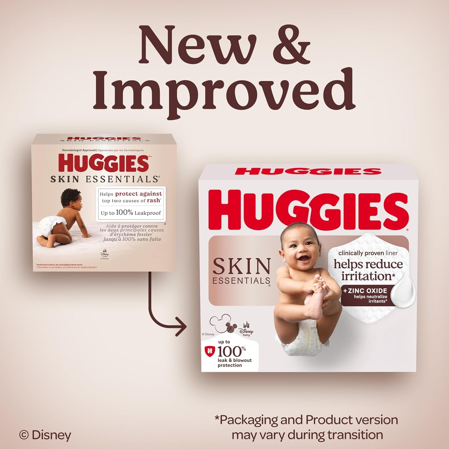 Huggies Size Newborn Diapers, Skin Essentials Baby Diapers, Size Newborn (6-9 lbs), 76 Count, Packaging May Vary - Image 2