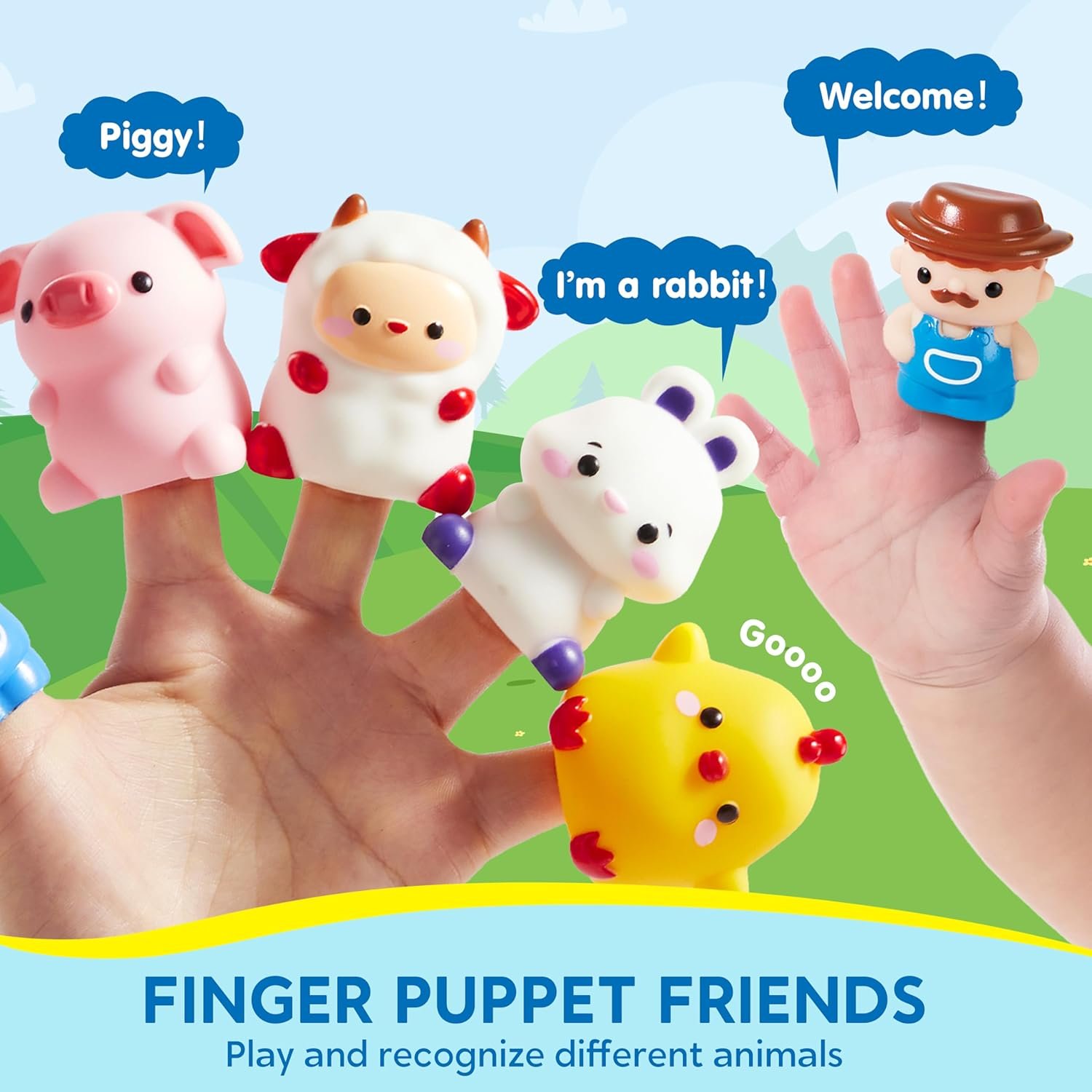 Play-Act Learning Toy for Toddlers 1 2 3 Years Old, Counting, Matching & Sorting Montessori Learning Farm Train Including 9 Farm Animals, Birthday Gift for Baby Boys Girls - Image 5