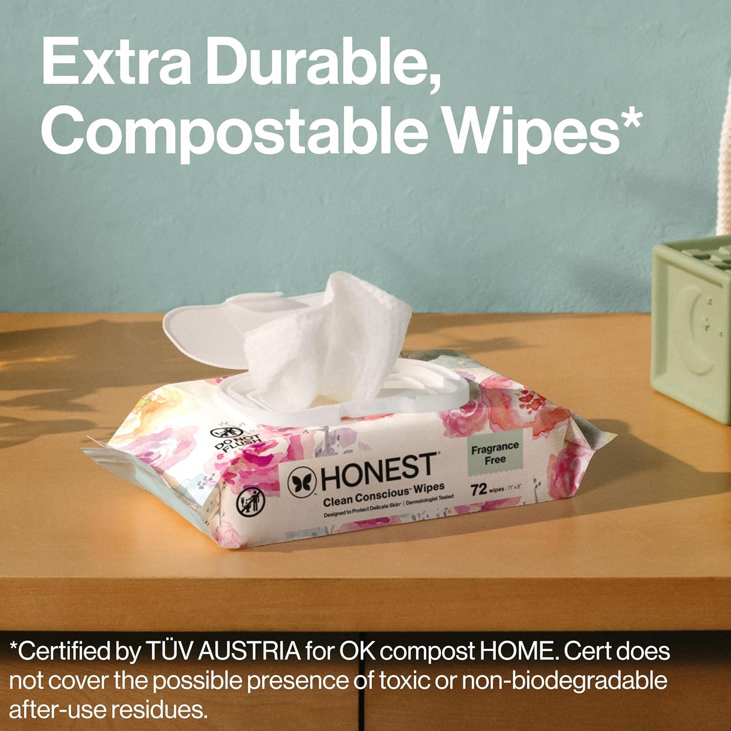 The Honest Company Hypoallergenic Multi-Use Baby Wipes for Sensitive Skin, Rose Blossom, 288 Count - Image 4
