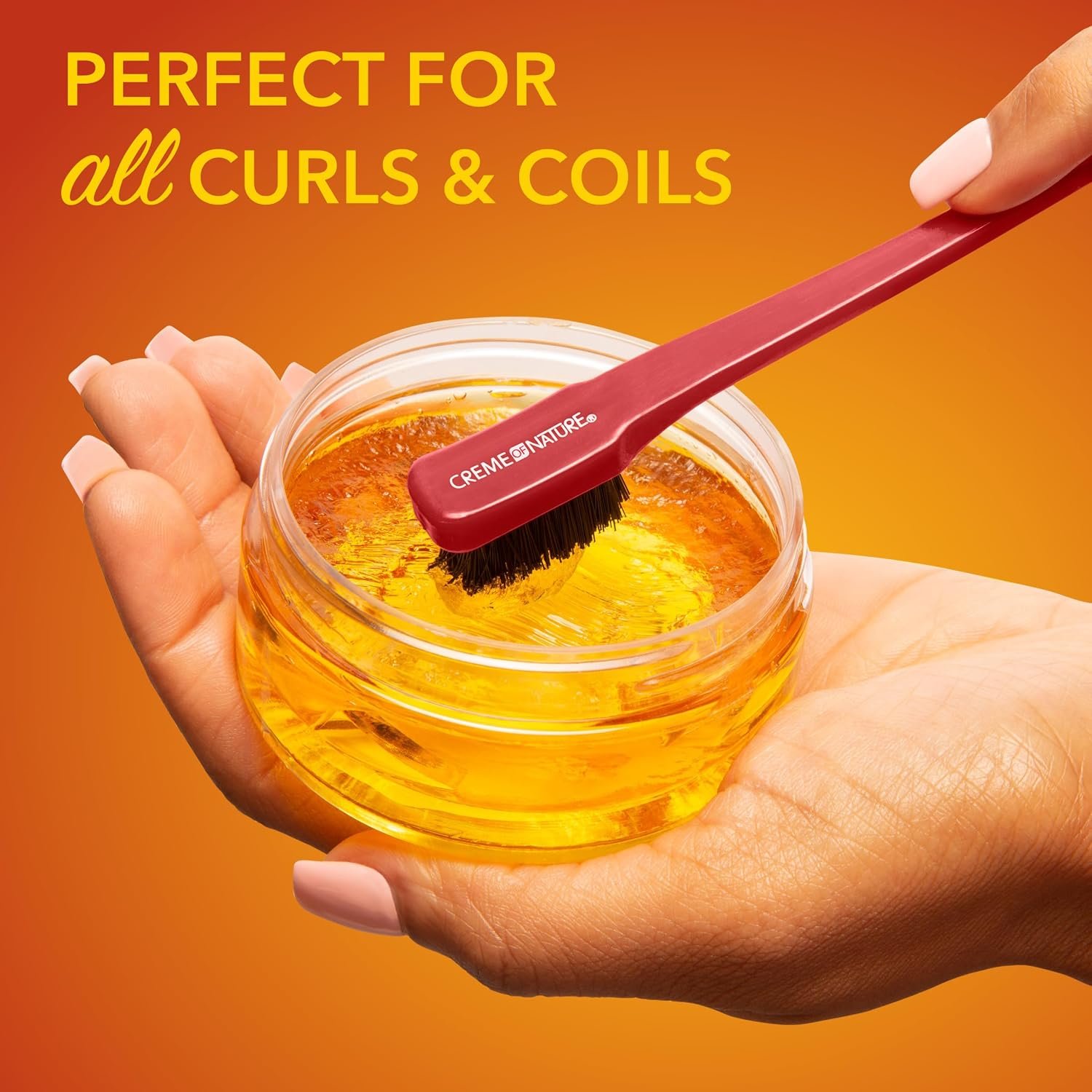 Creme of Nature Perfect Edges™ Firm Hold Edge Control Gel, 24-Hour Hold, Non-Flaking, Frizz Control, Sleek Hair Gel, Argan Oil Edge Styler, 2.25 oz - Image 4