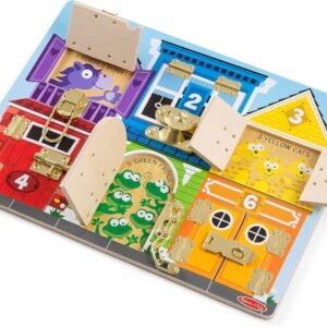 Melissa & Doug Latches Wooden Activity Board – Montessori Busy Board for Preschool Toys, Sensory Toys for Kids, Learning Resources for Ages 3+
