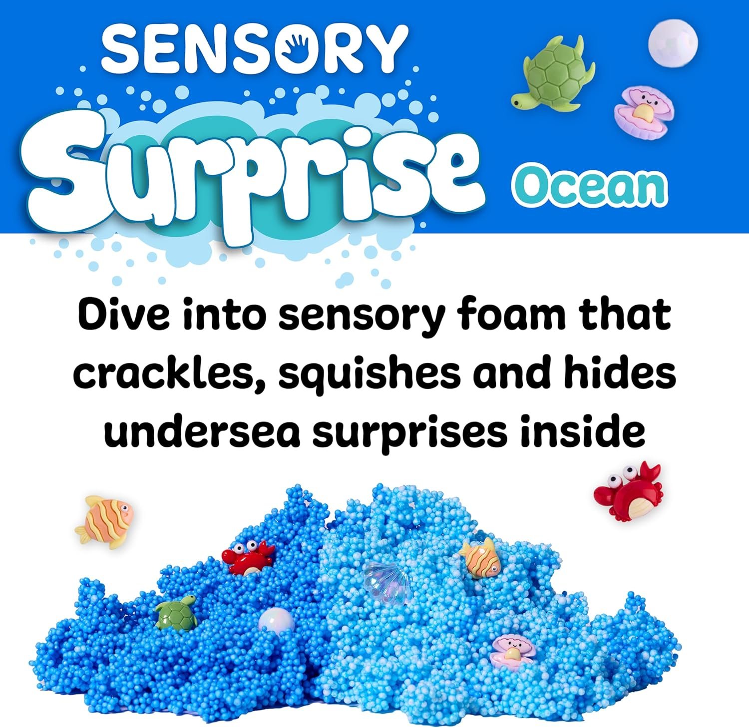 Creativity for Kids Sensory Surprise Ocean Kit | Crunchy Sensory Foam Toy for Kids | Dig, Squish & Discover Hidden Ocean Surprises | Mess-Free, Screen-Free Play (Ages 4+) - Image 2