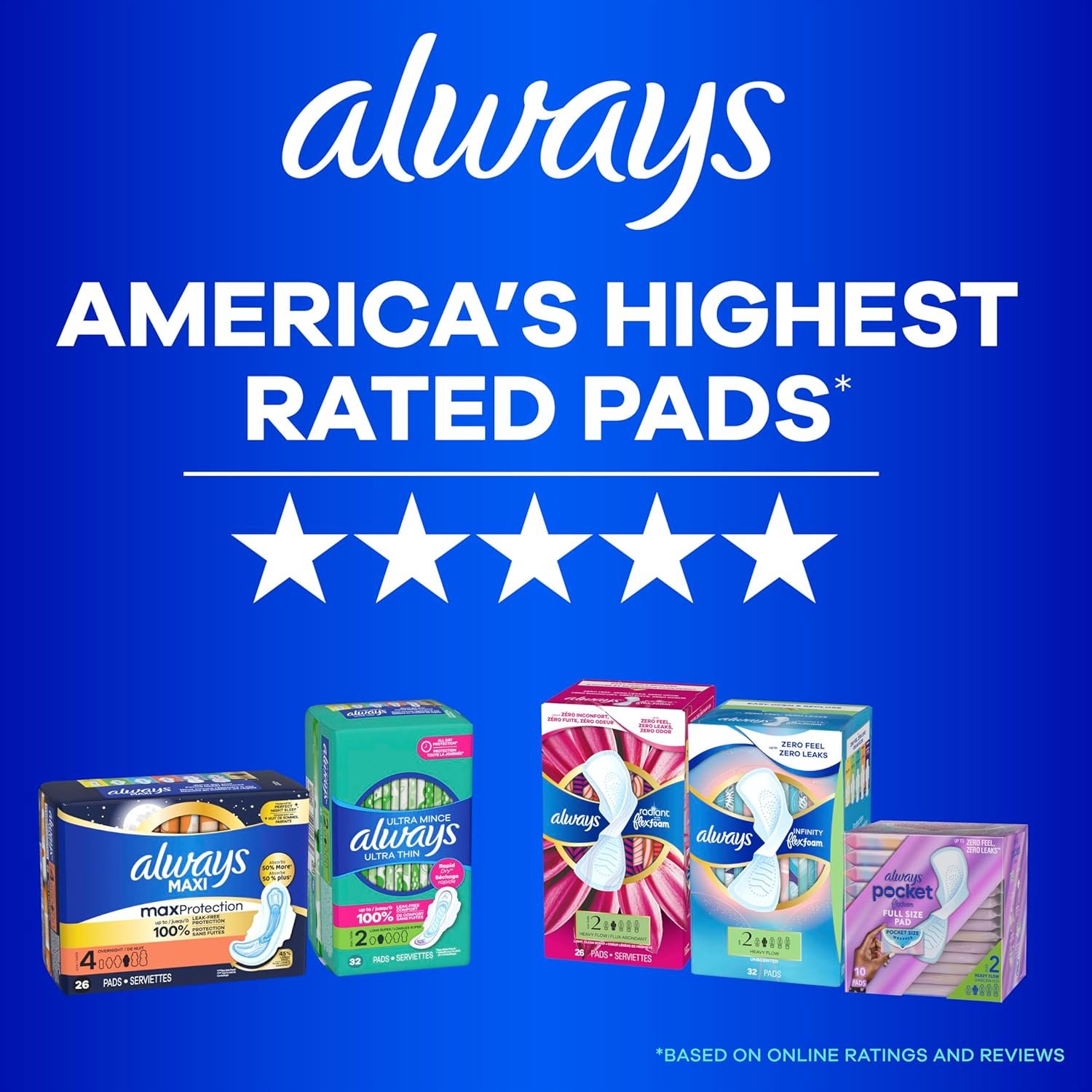 Always Ultra Thin Feminine Pads with Wings for Women, Size 1, Regular Absorbency, Unscented, Up to 100% Leak-Free Protection, 46 Count - Image 10