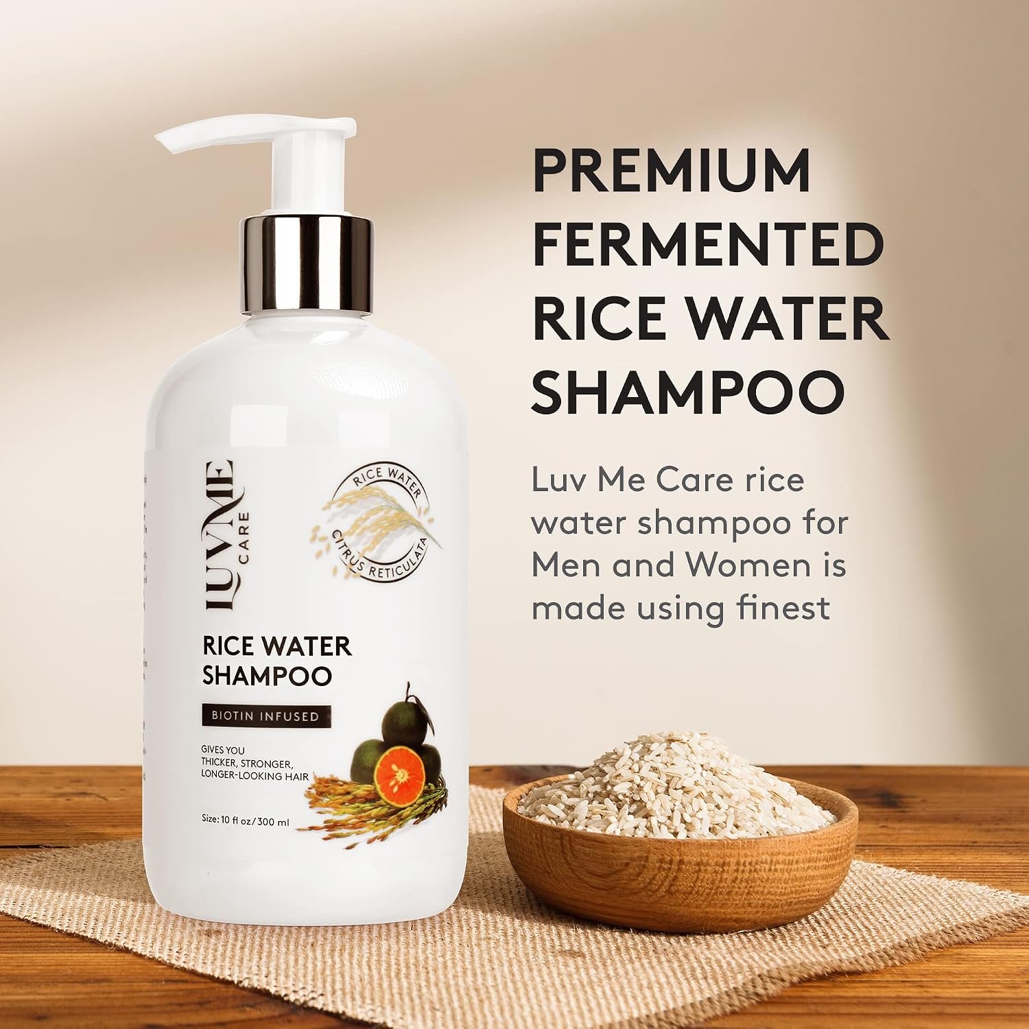 Rice Water Hair Thickening Shampoo with Biotin - Strengthening and Volumizing Shampoo for Thinning Hair, All Hair Types, Men and Women 10 Fl Oz - Image 6