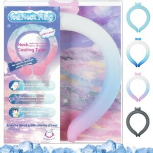 Neck Cooling Tube Wraps Ice Ring Neck Cooler Personal Ice Pack Wrap for Hot Weather Gel Reusable Wearable Gel Cooling for Summer Heat Hot Flashes Freezer Below 64.4℉