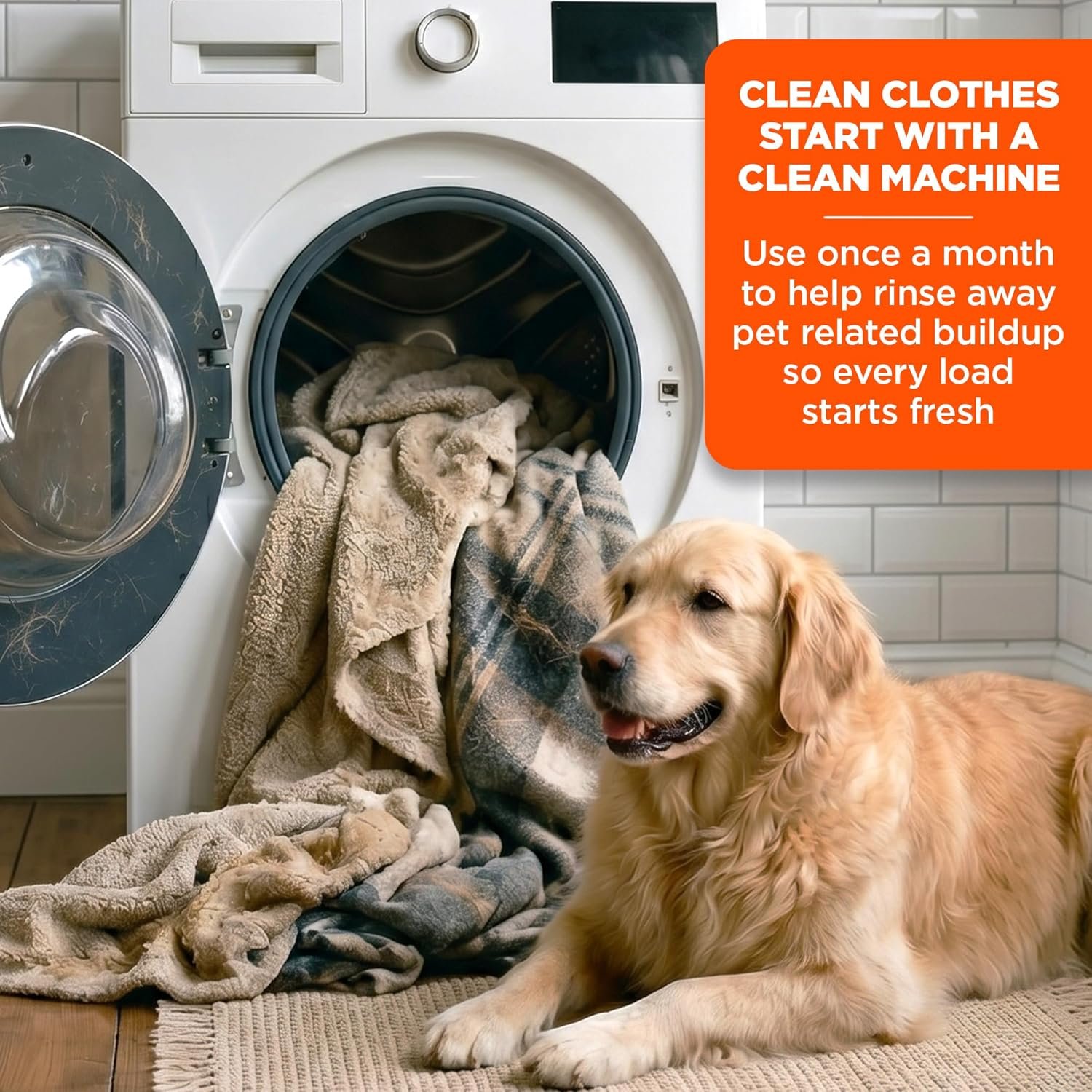 Tide Pet Washing Machine Cleaner 52 Week Supply with Oxi for Front and Top Loader Washer Machines, Deep Cleaning Residue & Odor Eliminator, 12 Month Supply (Packaging May Vary) - Image 5