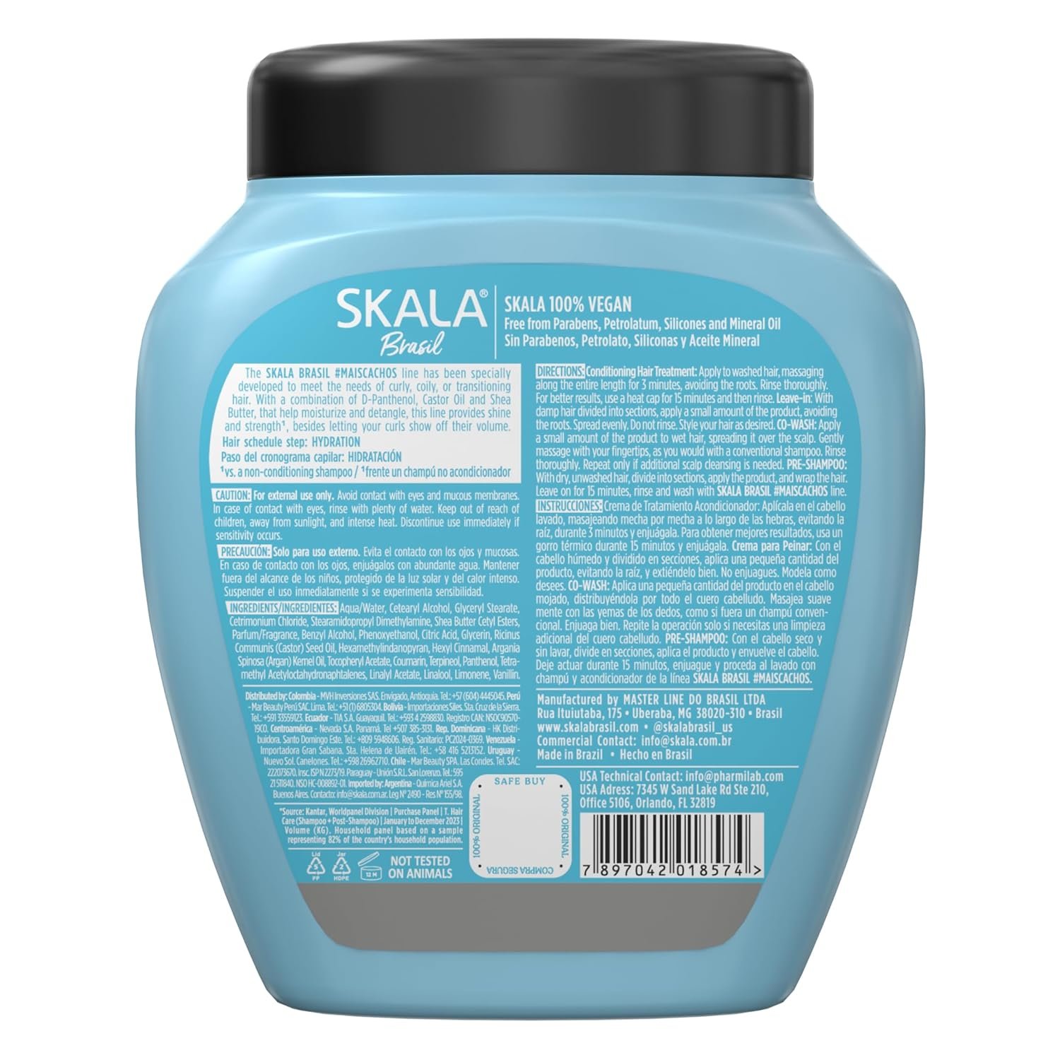 SKALA Mais Cachos Hair Type 3ABC - Eliminate Anti Frizz, For Curly Hair -2 in 1 Conditioning Treatment Cream and Cream To Comb 100% VEGAN 35.2 Oz (1 Pack) - Image 3