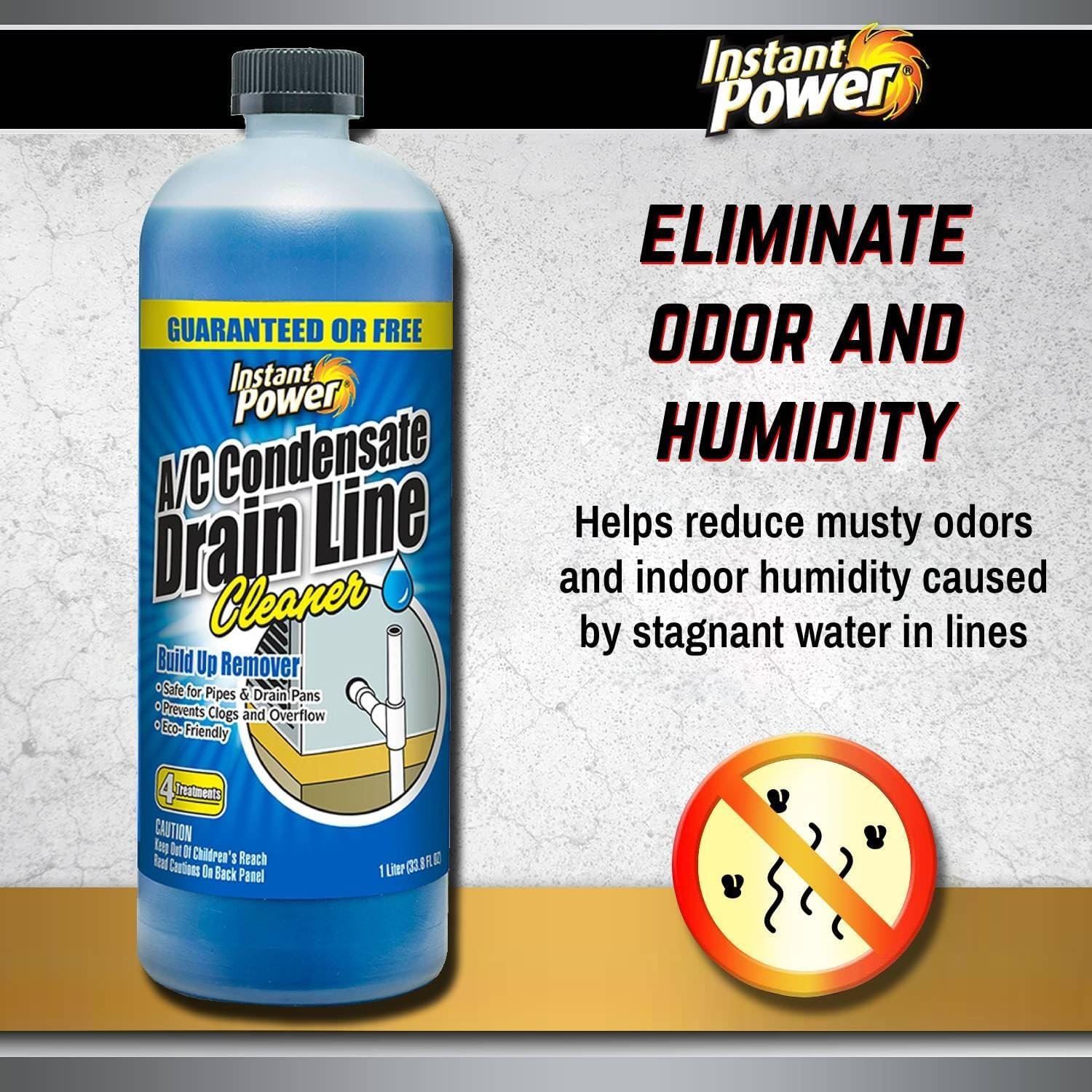 Instant Power A/C Condensate Drain Line Cleaner - AC & HVAC Unclogger for Air Conditioner Drain Lines, Prevents Odors & Water Damage, Safe for Pipes & Septic Systems - 32 oz (Pack of 1) - Image 5