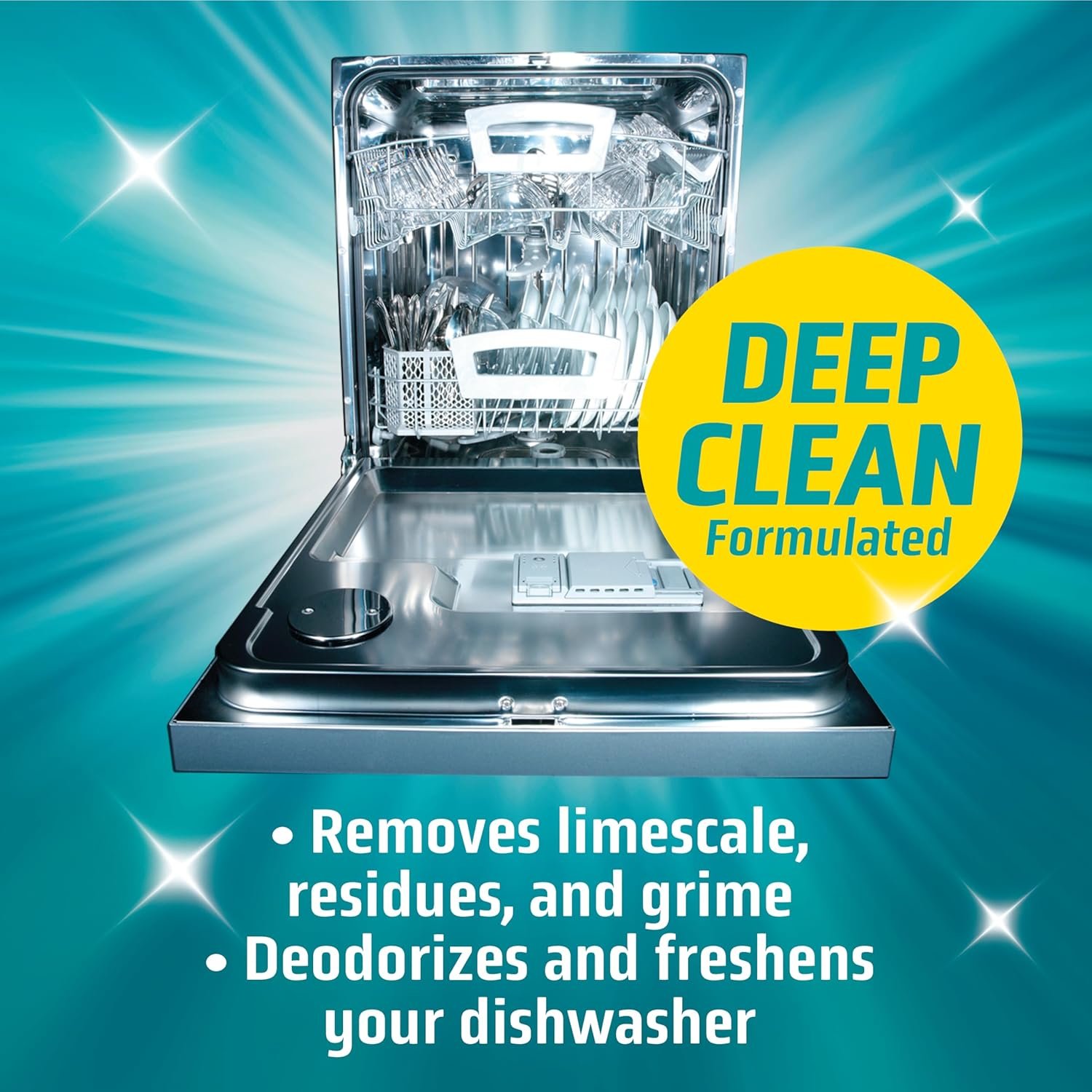 Dishwasher Cleaner And Deodorizer 24 Pack - 1 Year Supply Deep Clean Dishwasher Cleaner Tablets, Septic Safe Dishwasher Cleaning Tablets, Dish Washer Cleaner To Remove Limescale, Mineral Buildup, Odor - Image 3