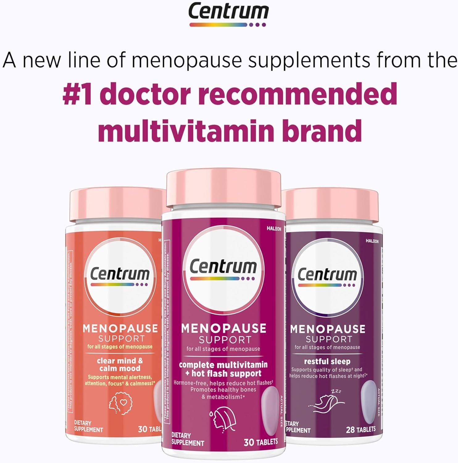 Centrum Complete Multivitamin Supplement + Hot Flash Support Menopause Support Tablets, with Clinically Studied geniVida, 30 Count - Image 18