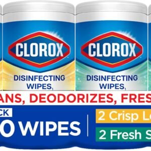 Clorox Disinfecting Wipes Variety Pack, Bleach-Free, Kills 99.9% of Germs and Viruses Including COVID-19, 75 Count, Pack of 4