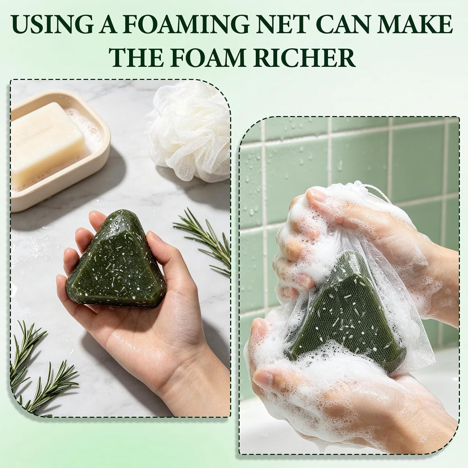 Korean Scalp Shampoo Revival Bar,Rosemary Amino Acid Shampoo Bar, Natural Botanical Anti-Hair Loss Shampoo Bar,Green Soap for Hair,Gentle Herbal Hydrating & Scalp (2PCS) - Image 2