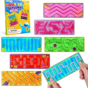 Squishy Sensory Fidget Autism Toys for Kids: Sensory Toys for Special Need 6 Pack Maze – Quiet Fidgets Sensory Filled Goo for Calming Down Classroom, Adult Office,Travel Essentials, Kid Students Gifts
