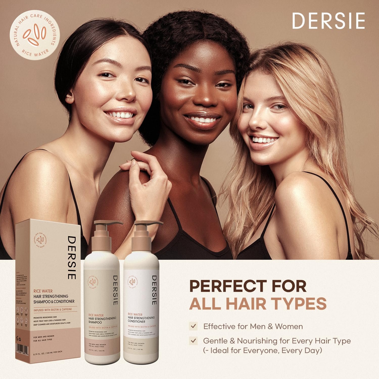 Rice Water Hair Growth Shampoo and Conditioner: Hair Growth Shampoo and Conditioner Infused with Biotin and Caffeine for Thinning Hair (Rice Water Shampoo & Conditioner) - Image 5